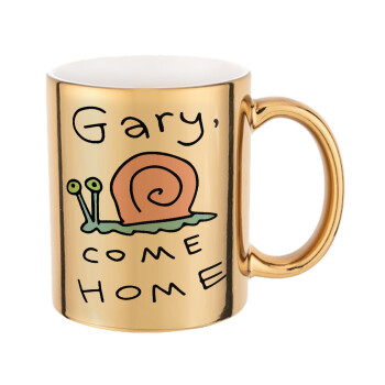 Gary come home, Κούπα κεραμική, χρυσή καθρέπτης, 330ml