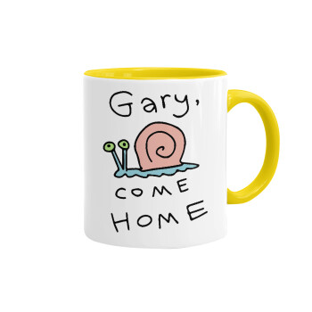 Gary come home, Mug colored yellow, ceramic, 330ml