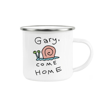 Gary come home, Metallic enamel cup white 360ml