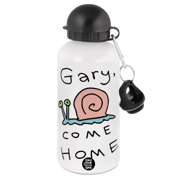 Gary come home — Metal water bottle, White, aluminum 500ml