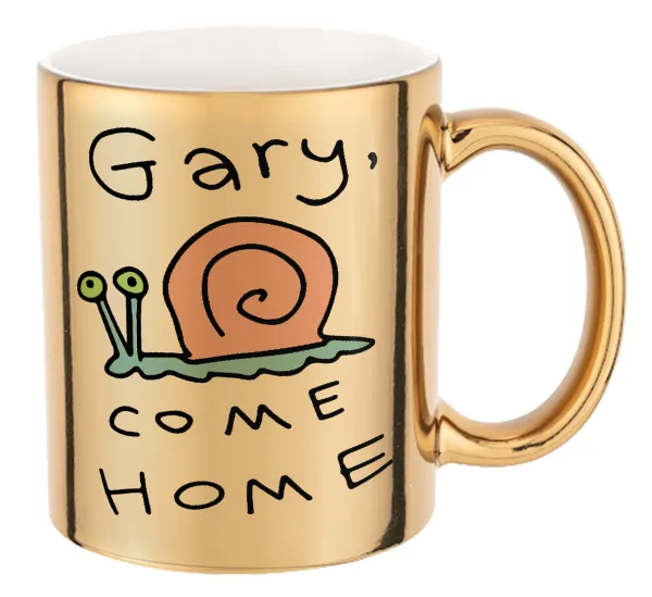 Gary come home — Mug ceramic, gold mirror, 330ml