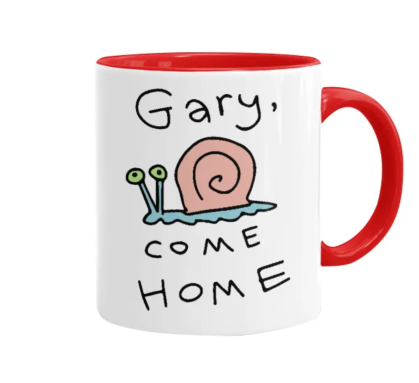 Gary come home — Κούπα χρωματιστή κόκκινη, κεραμική, 330ml