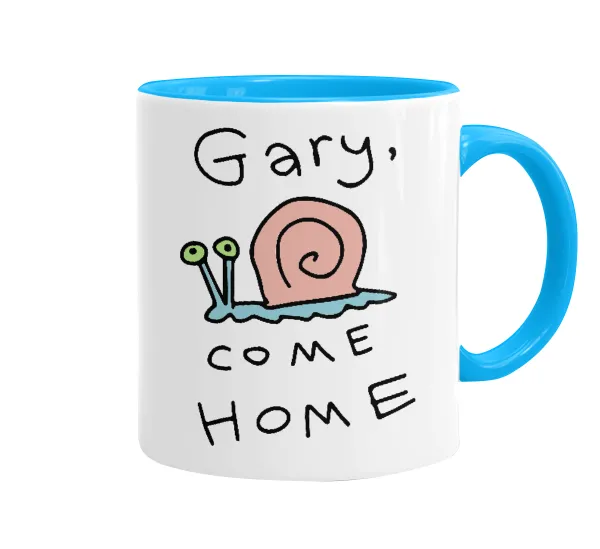 Gary come home — Κούπα χρωματιστή γαλάζια, κεραμική, 330ml