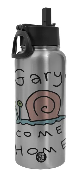 Gary come home — Metal mug thermo Silver with Straw and Spout Lid (Stainless steel), double wall, 950ml
