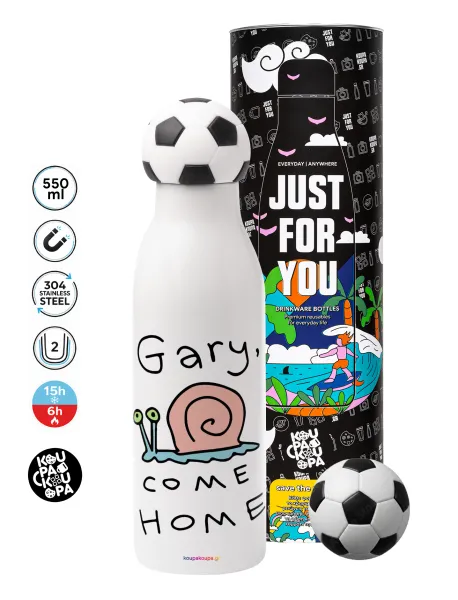 Gary come home — Μπάλα ποδοσφαίρου μεταλλικό παγούρι θερμός, διπλού τοιχώματος, 550ml