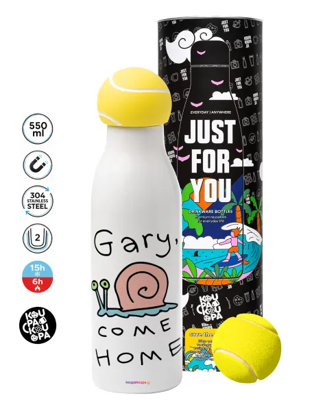 Gary come home — Μπάλα τένις μεταλλικό παγούρι θερμός, διπλού τοιχώματος, 550ml