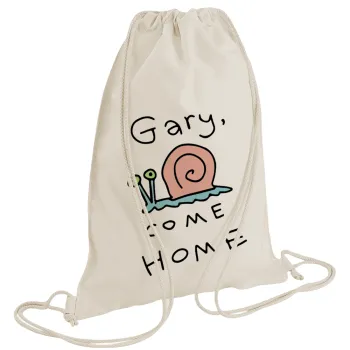 Gary come home, Τσάντα πλάτης πουγκί GYMBAG natural (28x40cm)