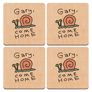 Gary come home, ΣΕΤ x4 Σουβέρ ξύλινα τετράγωνα plywood (9cm)