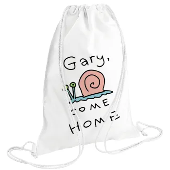 Gary come home, Backpack pouch GYMBAG white (28x40cm)
