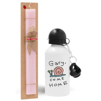 Gary come home, Easter Set, metallic aluminum bottle (500ml) & aromatic flat Easter candle (30cm) (PINK)