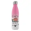 Μεταλλικό παγούρι θερμός Ροζ/Λευκό (Stainless steel), διπλού τοιχώματος, 500ml