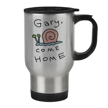 Gary come home, Stainless steel travel mug with lid, double wall 450ml