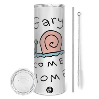 Gary come home, Tumbler ποτήρι θερμό από ανοξείδωτο ατσάλι 600ml, με μεταλλικό καλαμάκι & βούρτσα καθαρισμού
