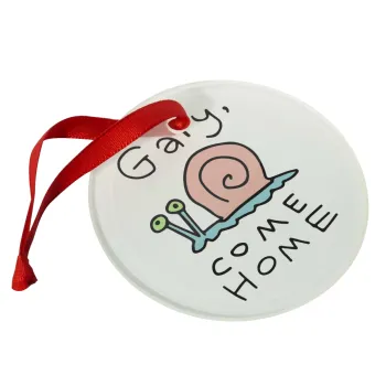 Gary come home, Christmas ornament glass 9cm
