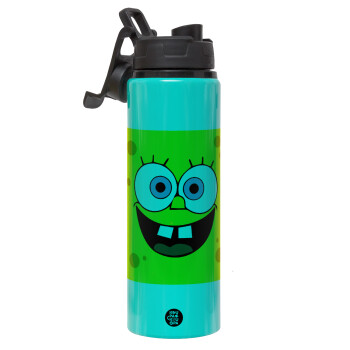 BOB, Metallic water bottle with safety lid, 850ml aluminum
