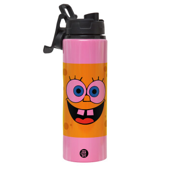 BOB, Metallic water bottle with safety lid, 850ml aluminum