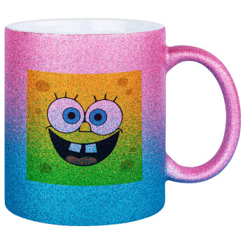 BOB, Κούπα Χρυσή/Μπλε Glitter, κεραμική, 330ml