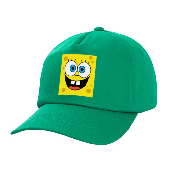 BOB, Children's Baseball Cap, 100% Cotton Twill, Green (COTTON, CHILDREN'S, UNISEX, ONE SIZE)