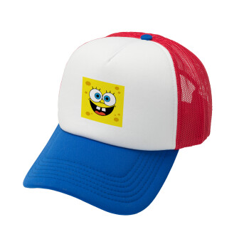 BOB, Καπέλο Ενηλίκων Soft Trucker με Δίχτυ Red/Blue/White (POLYESTER, ΕΝΗΛΙΚΩΝ, UNISEX, ONE SIZE)