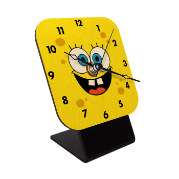 BOB, Quartz Table clock in natural wood (10cm)