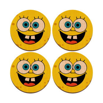 Μπομπ, ΣΕΤ x4 Σουβέρ ξύλινα στρογγυλά plywood (9cm)