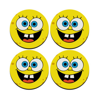 Μπομπ, ΣΕΤ 4 Σουβέρ ξύλινα στρογγυλά (9cm)