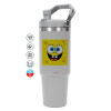 ΓΚΡΙ χρώματος Θερμός Ανοξείδωτο 890ml (30oz) με χερούλι