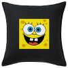 Μαξιλάρι καναπέ Μαύρο 100% βαμβάκι, περιέχεται το γέμισμα (50x50cm)