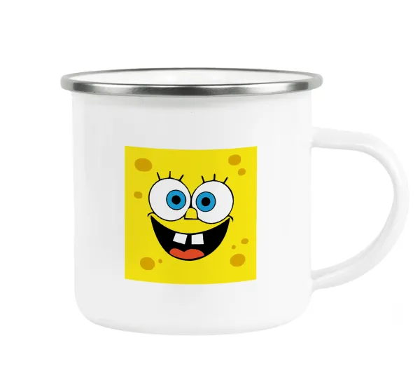 BOB — Metallic enamel cup white 360ml