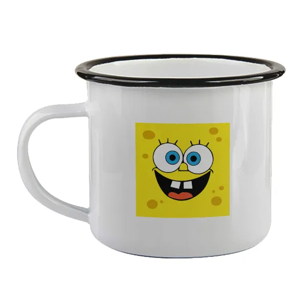 BOB — Enamel mug with black rim, 360ml
