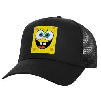 Μπομπ, Καπέλο Ενηλίκων Structured Trucker, με Δίχτυ, Μαύρο (100% ΒΑΜΒΑΚΕΡΟ, ΕΝΗΛΙΚΩΝ, UNISEX, ONE SIZE)