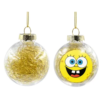 BOB, Transparent Christmas tree ball ornament with gold filling 8cm