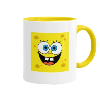 Μπομπ, Κούπα χρωματιστή κίτρινη, κεραμική, 330ml