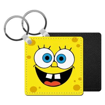 BOB, Μπρελόκ Δερματίνη, τετράγωνο ΜΑΥΡΟ (5x5cm)