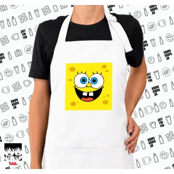 BOB, Ποδιά μακριά Σεφ ολόσωμη με τσέπες white (ΕΝΗΛΙΚΩΝ)