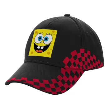 Μπομπ, Καπέλο Ενηλίκων Ultimate ΜΑΥΡΟ/ΚΟΚΚΙΝΟ RACING, (100% ΒΑΜΒΑΚΕΡΟ DRILL, ΕΝΗΛΙΚΩΝ, UNISEX, ONE SIZE)