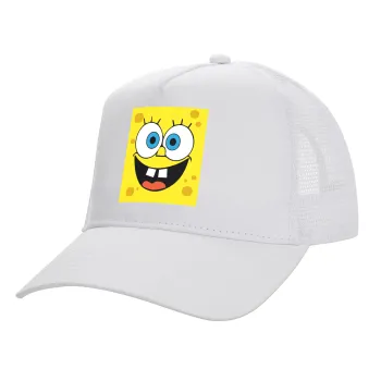 Μπομπ, Καπέλο Ενηλίκων Structured Trucker, με Δίχτυ, ΛΕΥΚΟ (100% ΒΑΜΒΑΚΕΡΟ, ΕΝΗΛΙΚΩΝ, UNISEX, ONE SIZE)