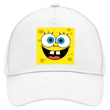 BOB, Adult Baseball Cap, Drill, White (100% COTTON, ADULT, UNISEX, ONE SIZE)