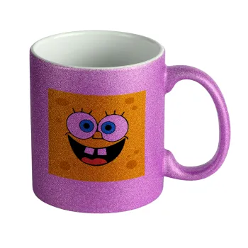 BOB, Κούπα Μωβ Glitter που γυαλίζει, κεραμική, 330ml