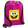 Τσάντα πλάτης πουγκί GYMBAG Φούξια, με τσέπη (40x48cm) & χονδρά κορδόνια
