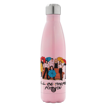 Friends cover, Metal mug thermos Pink Iridiscent (Stainless steel), double wall, 500ml