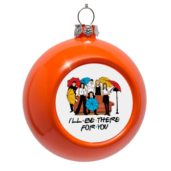 Friends cover, Orange Christmas tree ornament bauble 8cm