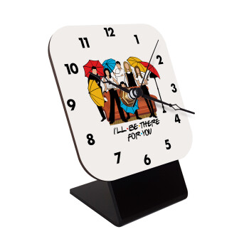 Friends cover, Quartz Wooden table clock with hands (10cm)