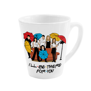 Friends cover, Κούπα κωνική Latte Λευκή, κεραμική, 300ml