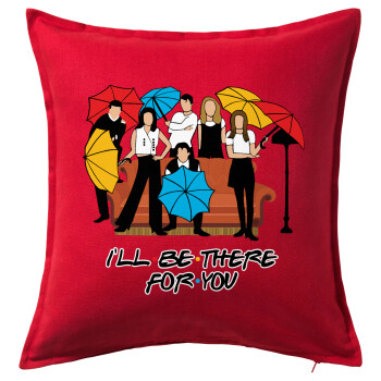 Friends cover, Sofa cushion RED 50x50cm includes filling
