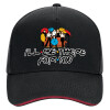 DRILL Adult Ultimate Hat BLACK/RED, (100% COTTON, ADULT, UNISEX, ONE SIZE)