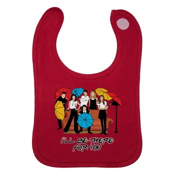 Friends cover, Σαλιάρα με Σκρατς Κόκκινη 100% Organic Cotton (0-18 months)