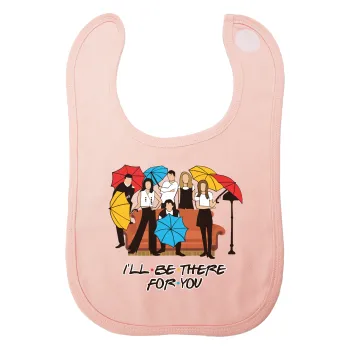 Friends cover, Σαλιάρα με Σκρατς ΡΟΖ 100% Organic Cotton (0-18 months)