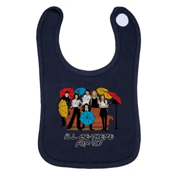 Friends cover, Σαλιάρα με Σκρατς 100% Organic Cotton Μπλε (0-18 months)