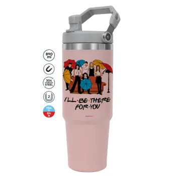 Friends cover, Pink color, 890ml (30oz) stainless Steel Tumbler with Handle